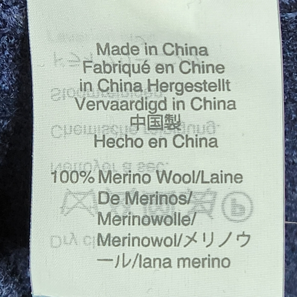 100% Merino wool navy thick zipper high-neck boxy Oversized sweater Size XS - Picture 6 of 8